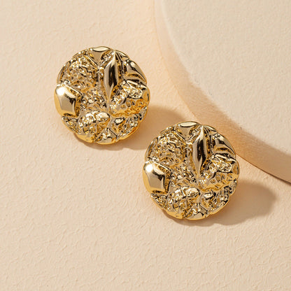 Round Nugget Stud Earrings Men nugget earrings