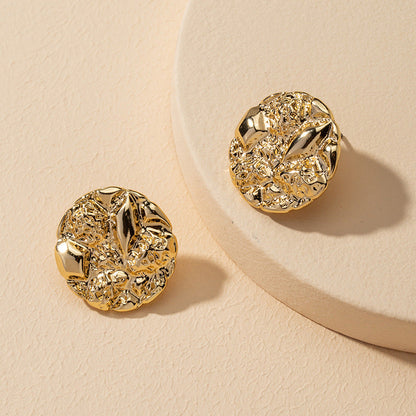 Round Nugget Stud Earrings Men nugget earrings