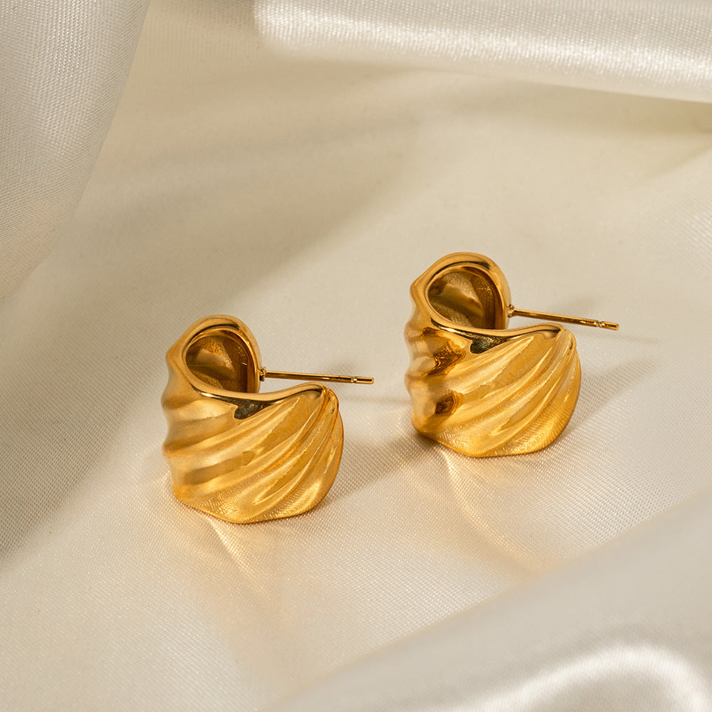 18k Gold Plated Titanium Shell-shaped Earrings
