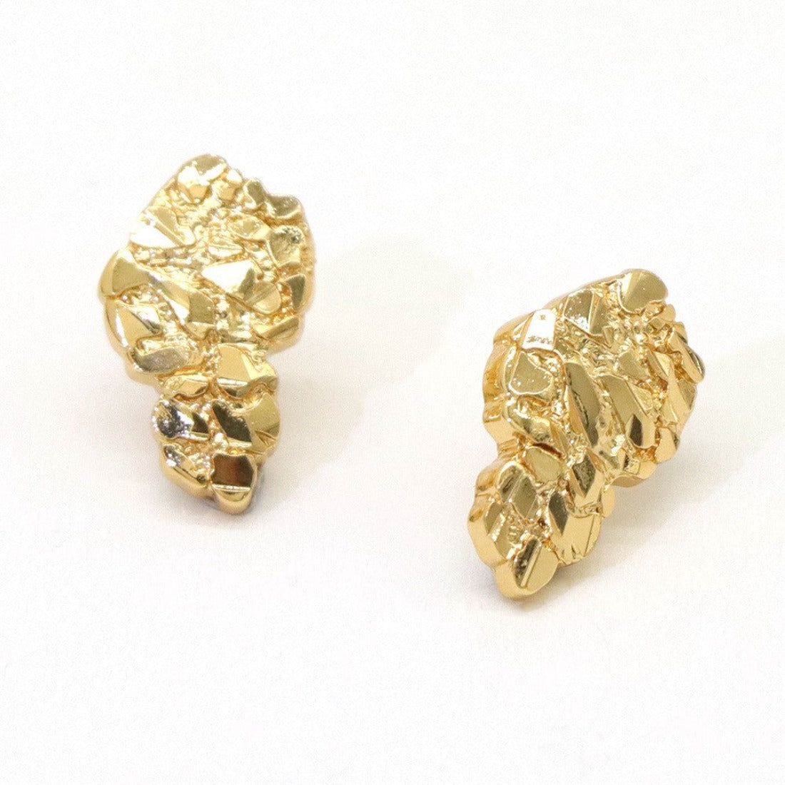 Gold Stud Nugget Earrings