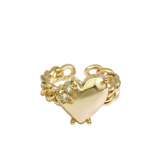 Trendy Broken Heart Nugget Ring 14K Gold-plated Silver nugget earrings