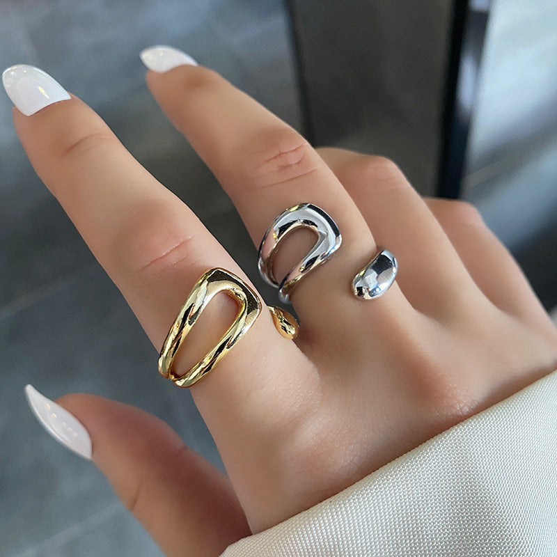 18K Gold Modern Adjustable Ring "Melva"| Adjustable